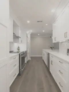 White galley kitchen